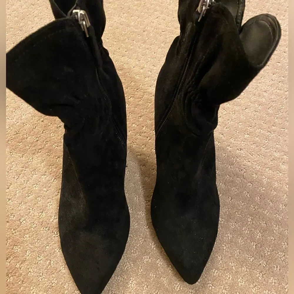 Scoop Black Suede Ankle Boots – Size 7 – NWOT